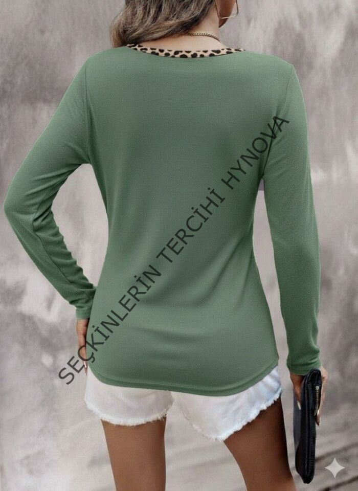 Kadın Uzun Kollu V Yakalı Kaşkorse Bluz