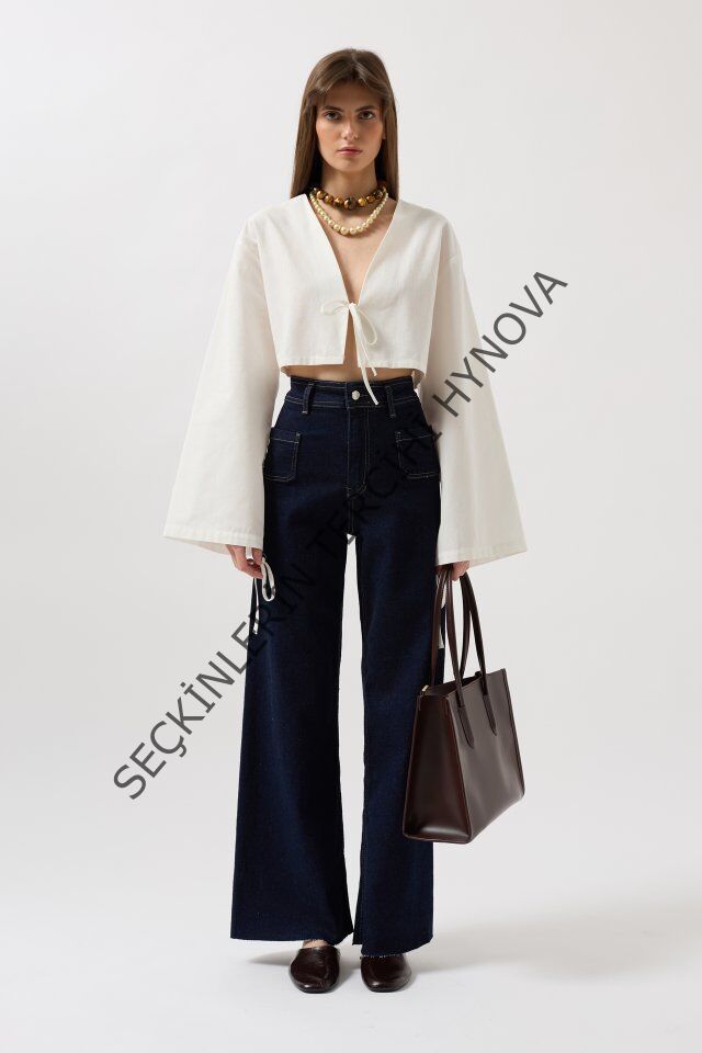 Bağlama Detay Uzun Kol Bluz