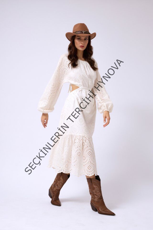 Sırt Dekolteli Brode Elbise