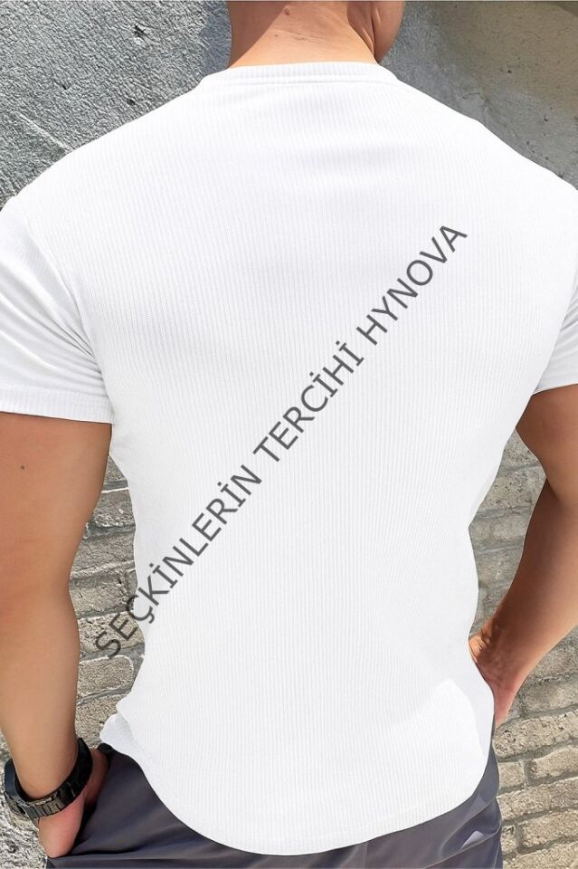 Erkek Kısa Kollu Bisiklet Yaka Burgu Tişört