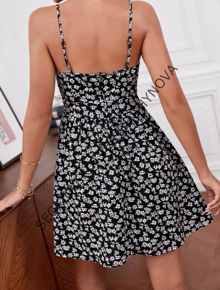 Kadın Askılı, Kruvaze Yaka Mikro Elbise