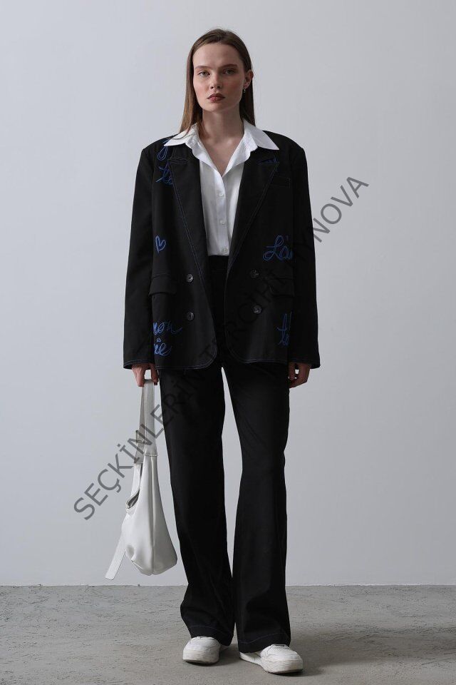 Kalpli Ceket Takım - Siyah