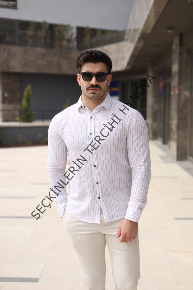 Erkek çizgi Desenli Gömlek
