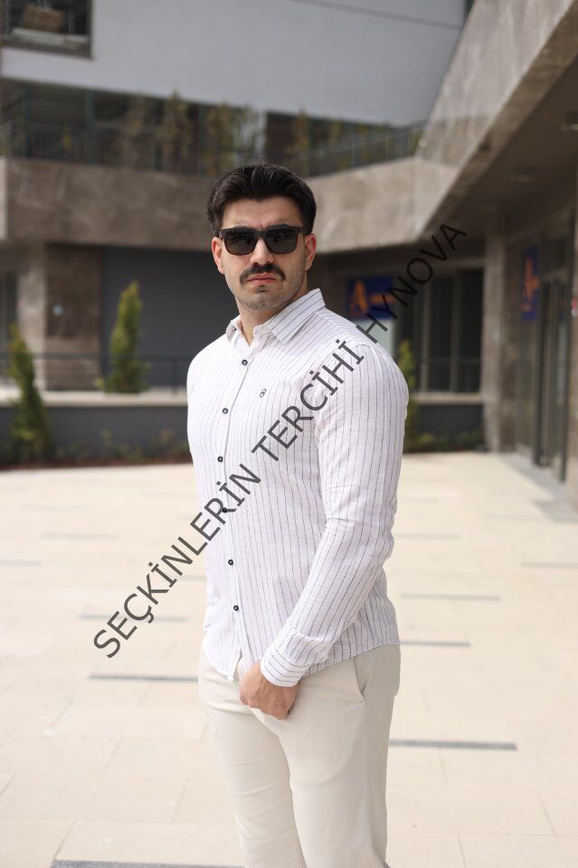 Erkek çizgi Desenli Gömlek