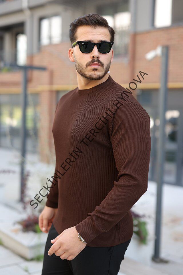 Erkek Selanik Örme Bisiklet Yaka Triko