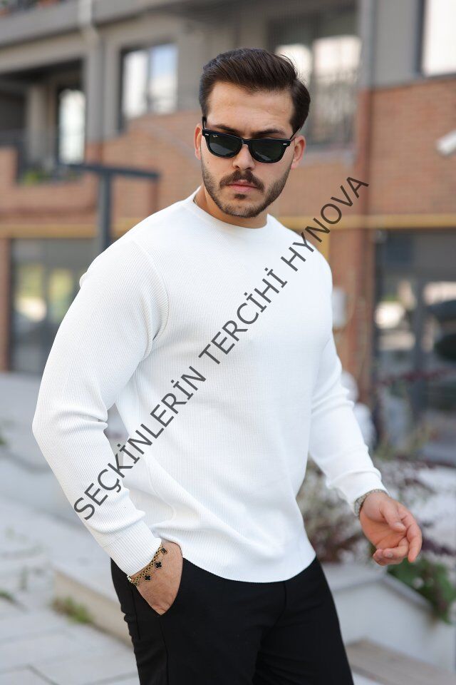 Erkek Selanik Örme Bisiklet Yaka Triko