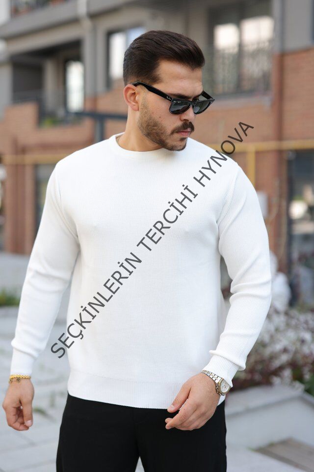 Erkek Selanik Örme Bisiklet Yaka Triko
