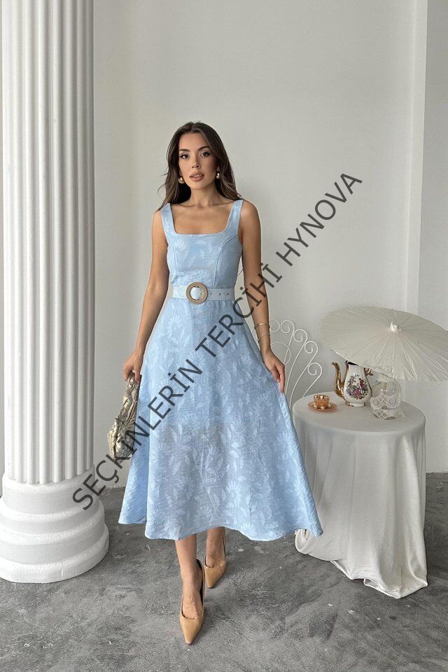 Bebe Mavi Kuplu Uzun Elbise