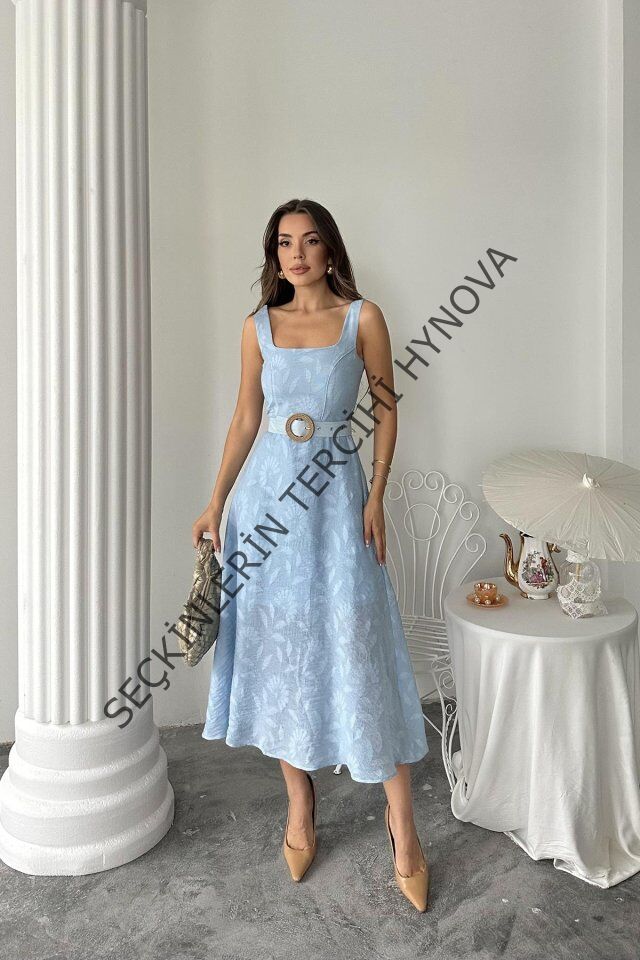 Bebe Mavi Kuplu Uzun Elbise