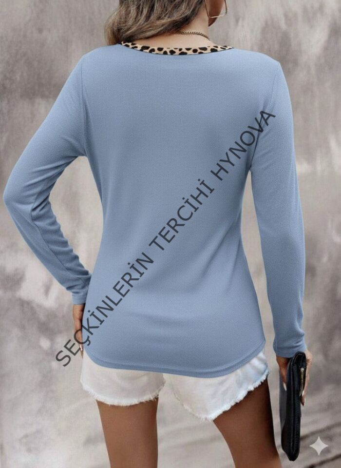 Kadın Uzun Kollu V Yakalı Kaşkorse Bluz