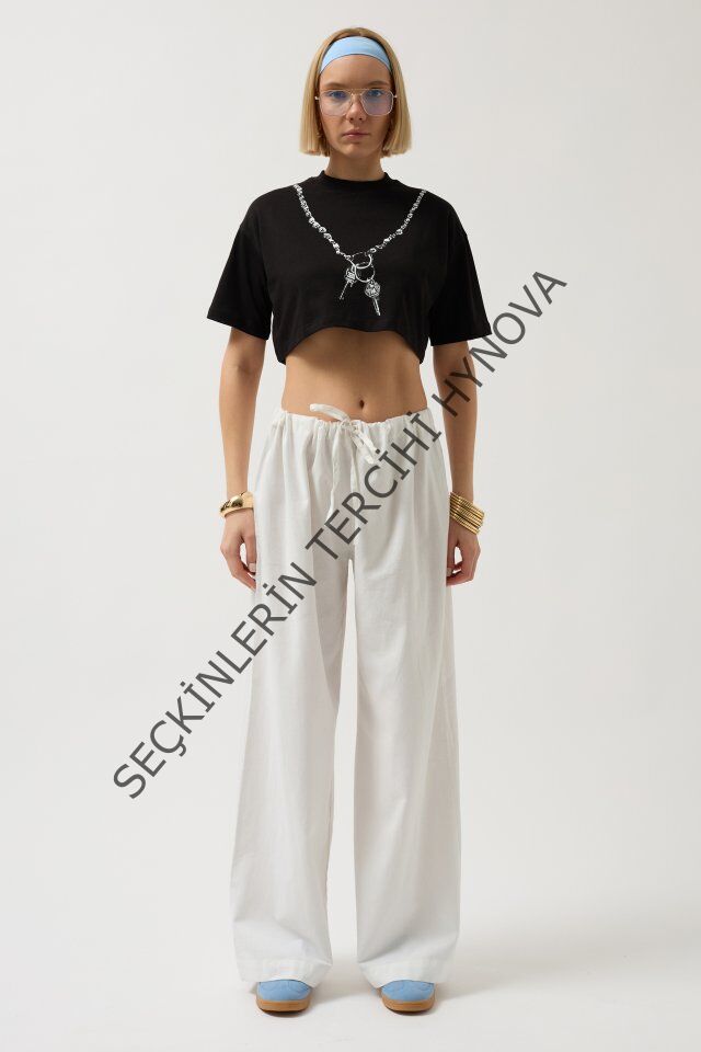 Baskılı Crop T-Shirt