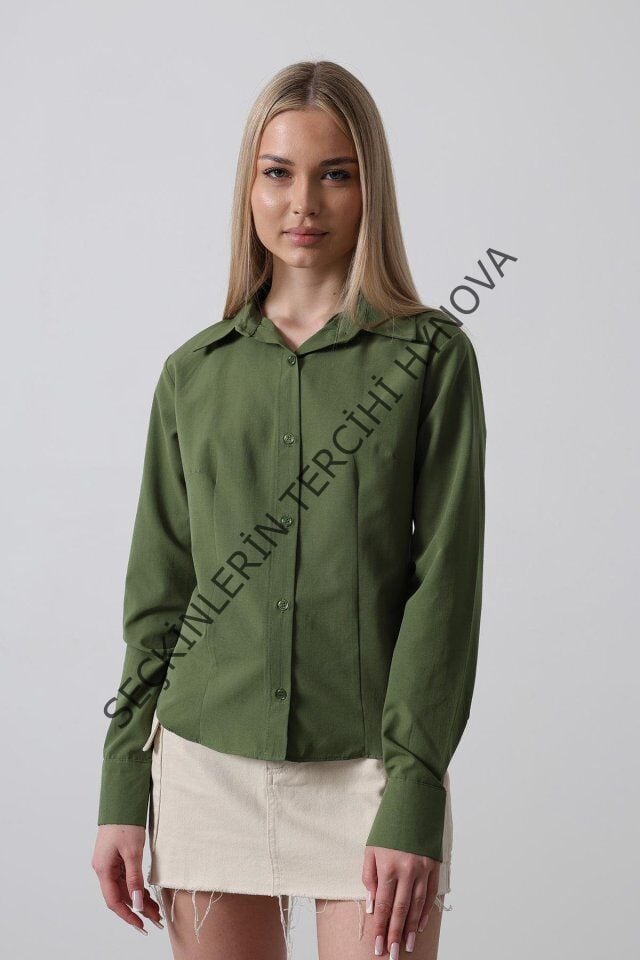 Basic Gömlek - Koyu Haki