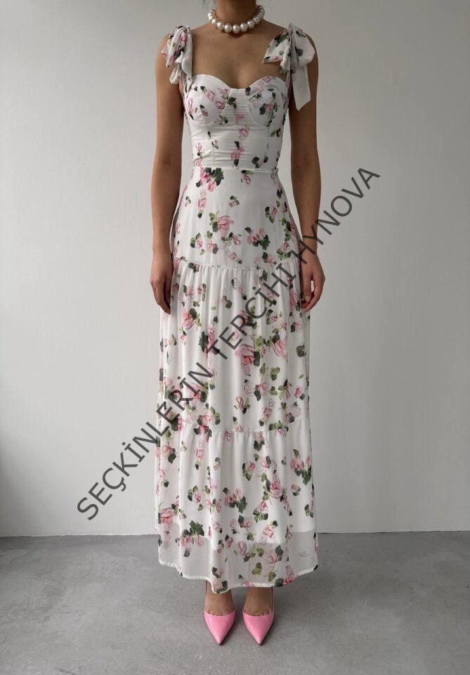 Poses Omuz Bağlamalı Elbise