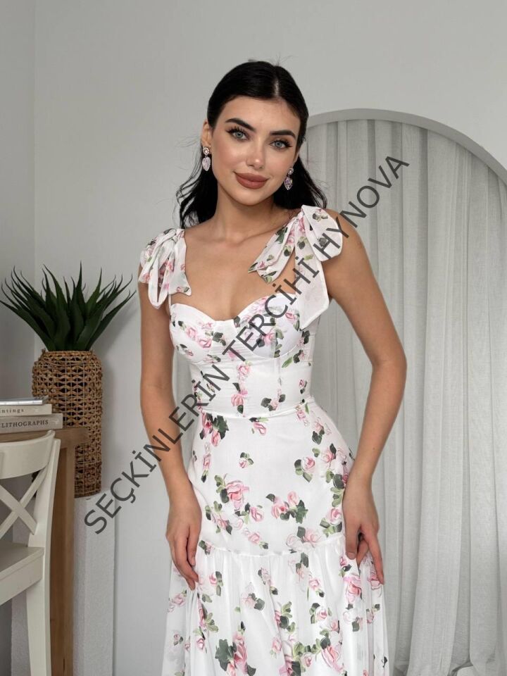 Poses Omuz Bağlamalı Elbise