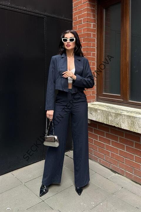 Renata Çizgili Pantolon Takım 9568-24