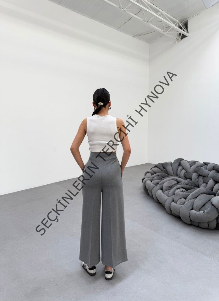 230 Gr Poly Viscose Full Lycra Metal Toka Aksesuarli Pantolon