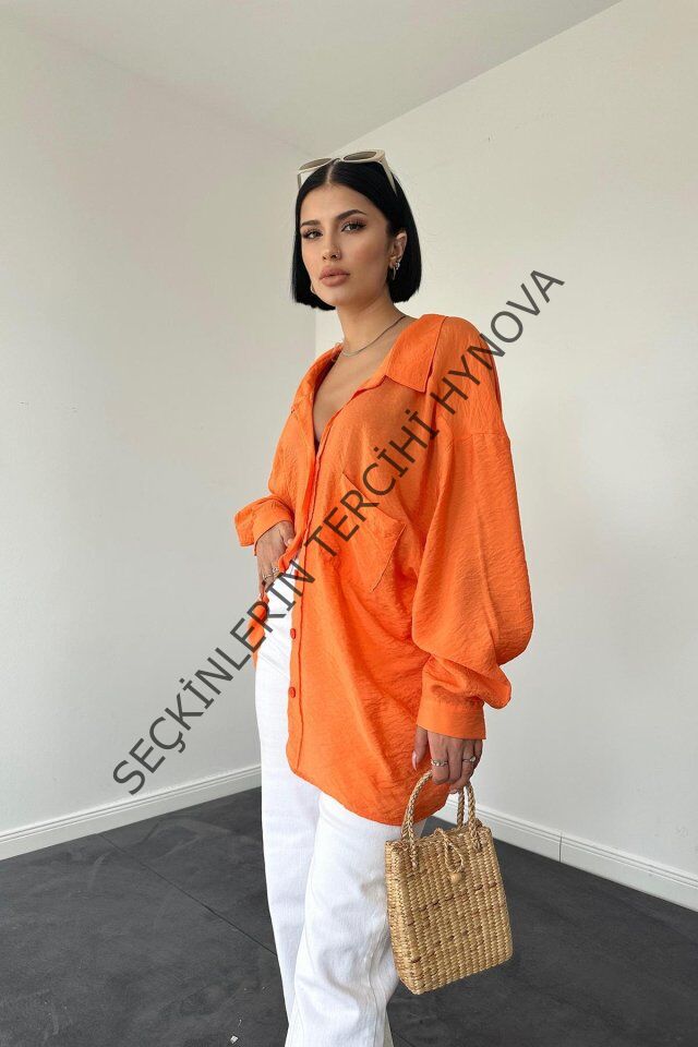 Oranj Tek Cepli Bedensiz Cruz Gömlek