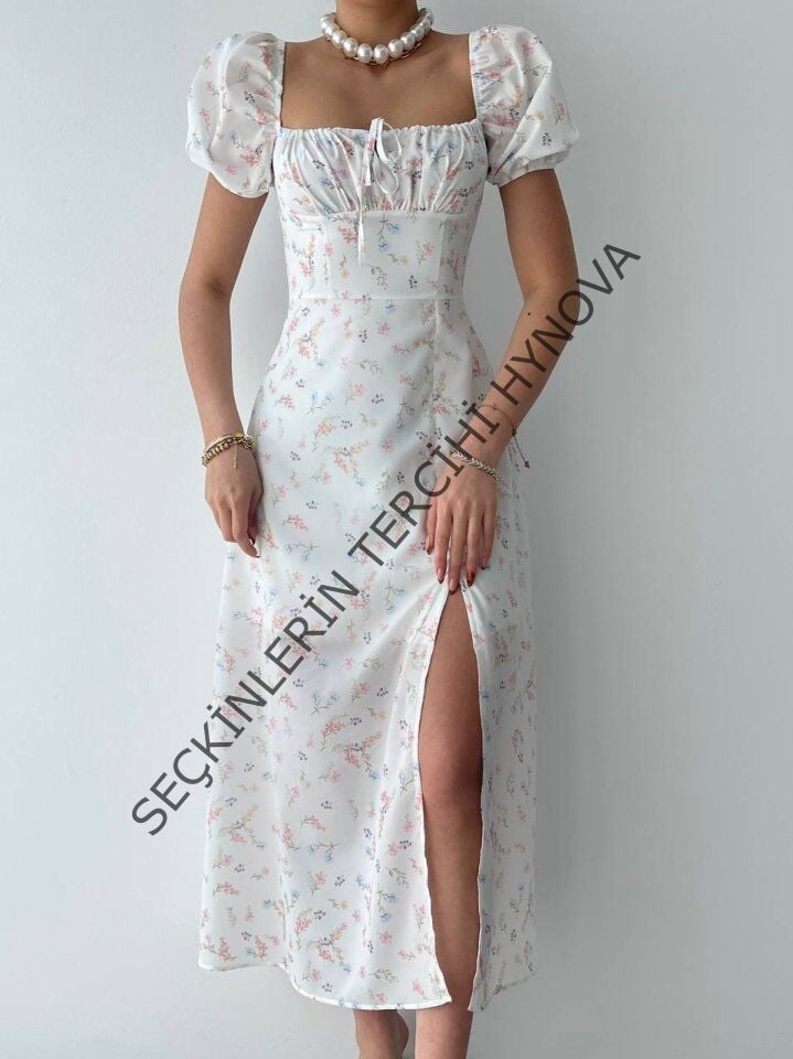 Zeze Balon Kol Elbise