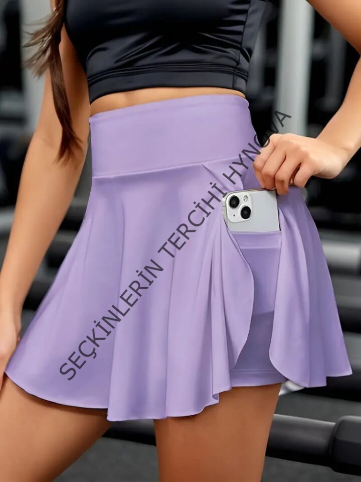 Kadın Yüksek Bel Cepli Sandy Short Etek