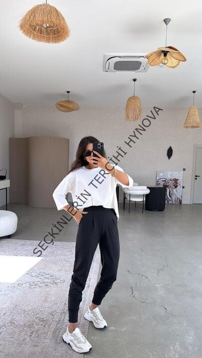 Kadın Scuba Modal Paça Manşet Pileli Pantolun