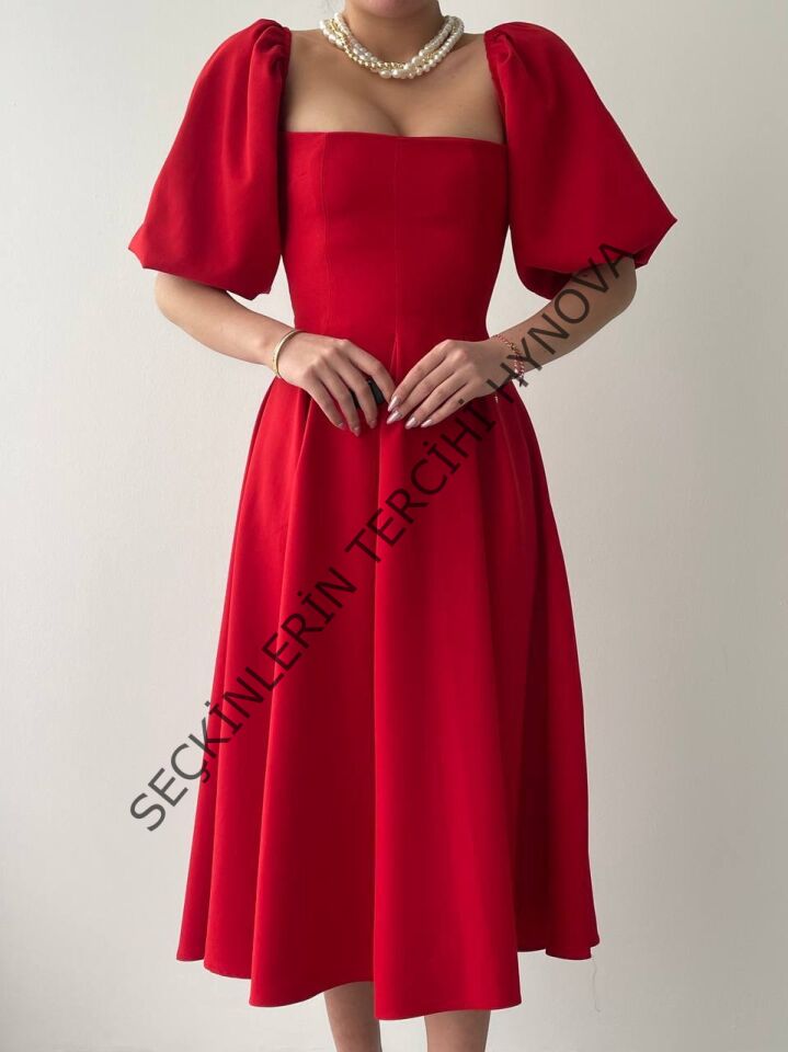 Benjamin Çan Etekli Midi Boy Elbise