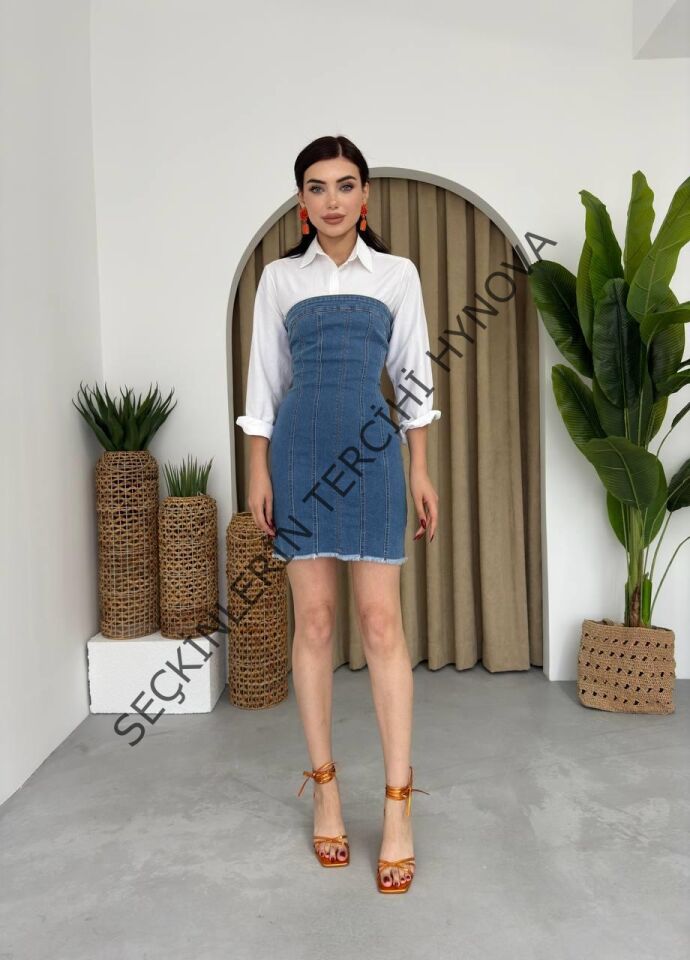 Vinna Straplez Kot Mini Elbise