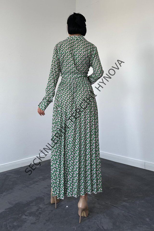 Yeşil Dijital Baskılı Etek