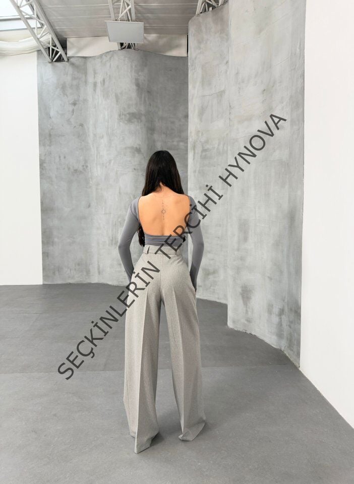 Sante Çi̇zgi̇li̇ Bel Kuşakli Palazzo Pantolon