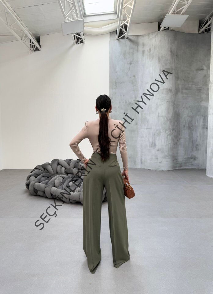 230 Gr Poly Viscose Full Lycra Pi̇leli̇ Palazzo Pantolon