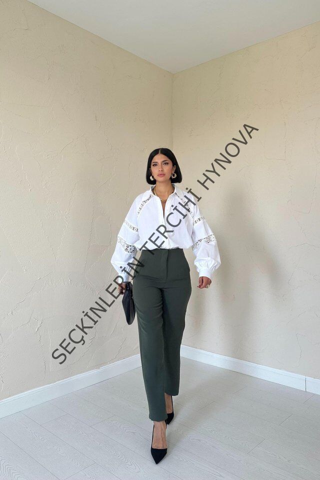Haki Pensli Ve Dar Paça Pantolon