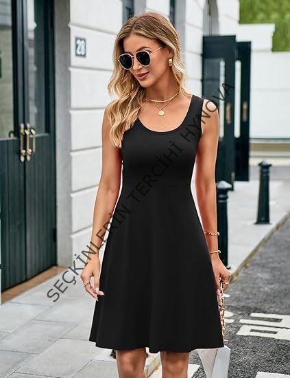 Kadın Askılı Yuvarlak Yaka Kısa Viskon Elbise