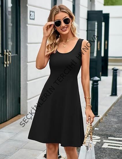 Kadın Askılı Yuvarlak Yaka Kısa Viskon Elbise