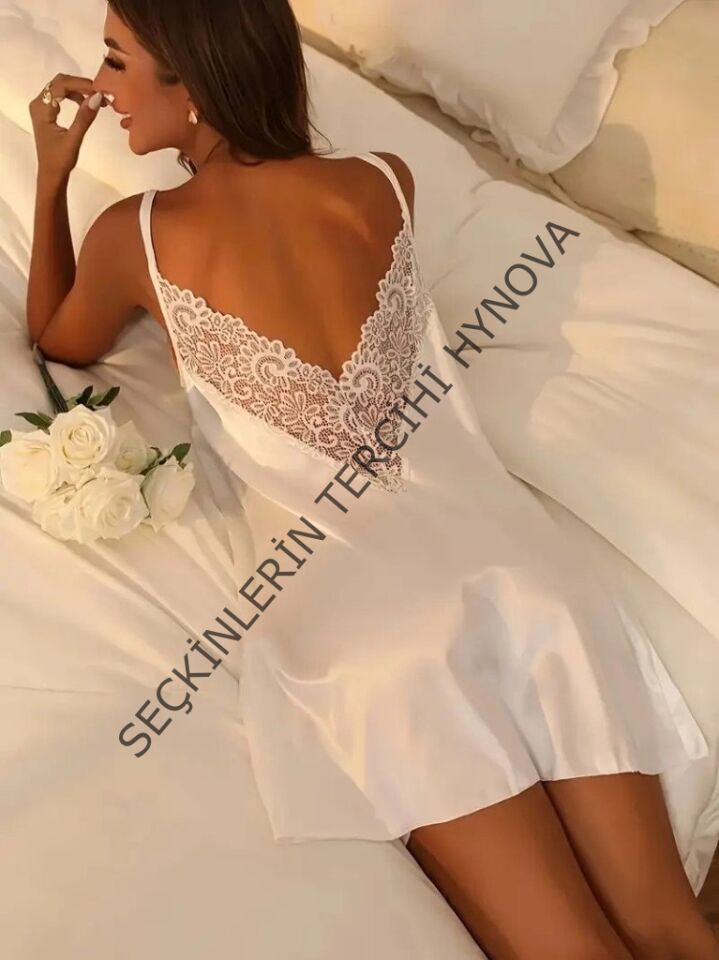 Kadın Ip Askılı Dantelli Sandy Gecelik