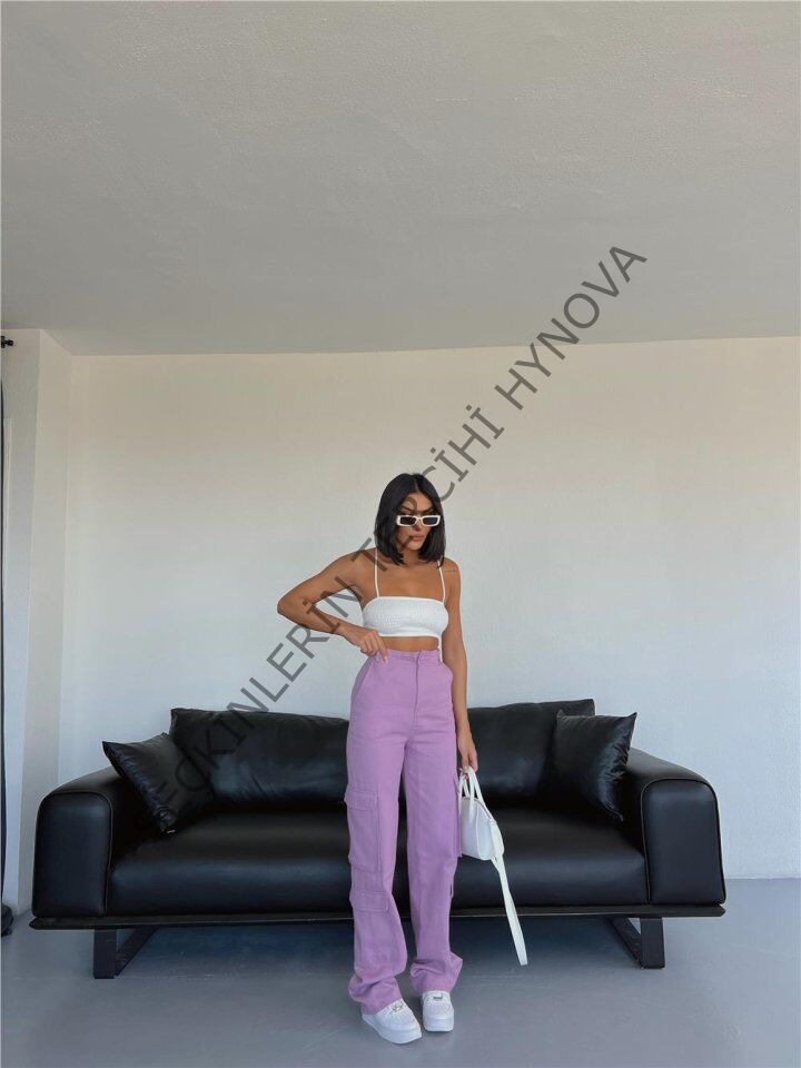 KARGO PANTOLON - Lila