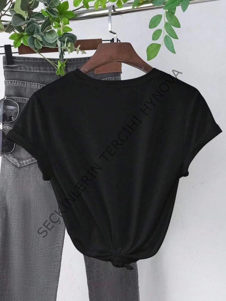 Baskılı T-shirt - Siyah