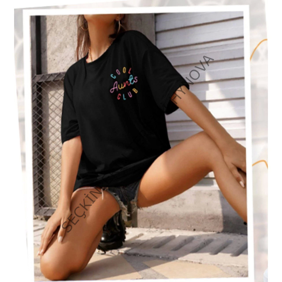 Baskılı T-shirt - Siyah