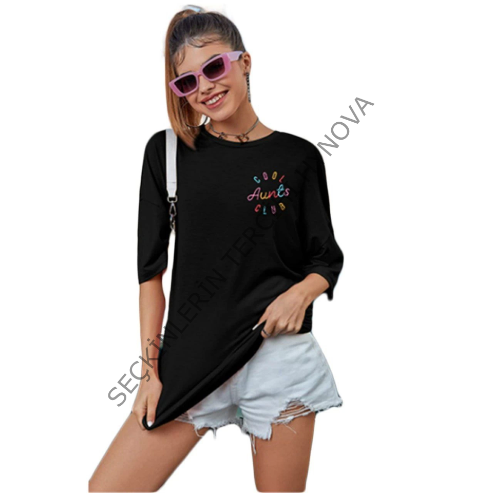 Baskılı T-shirt - Siyah