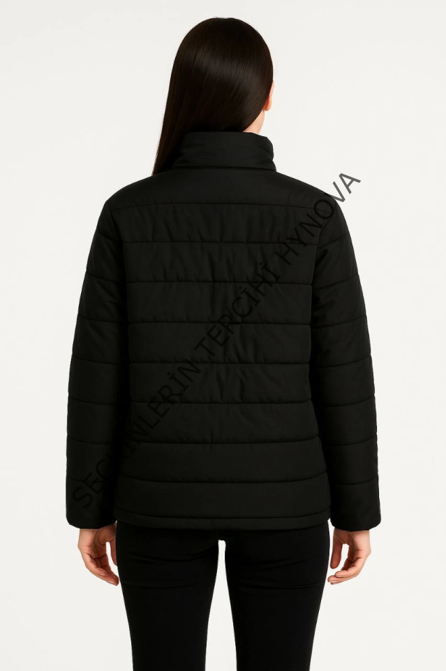 Bomber Mont Ceket – Su İtici Kumaş, Kapitone Astarlı, Fermuarlı, Kışlık - Siyah