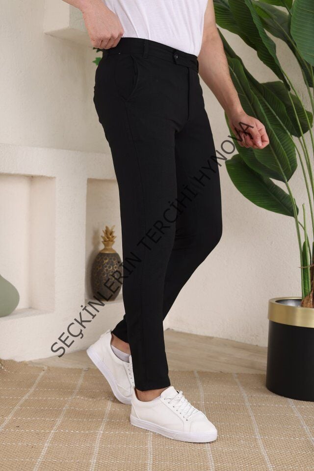 Erkek Slim Fit Dilli Kumaş Pantolon