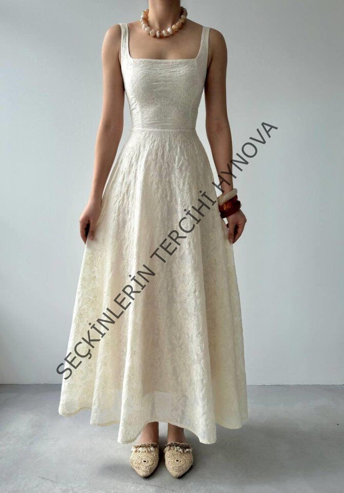 Cuper Çiçek Detaylı Elbise