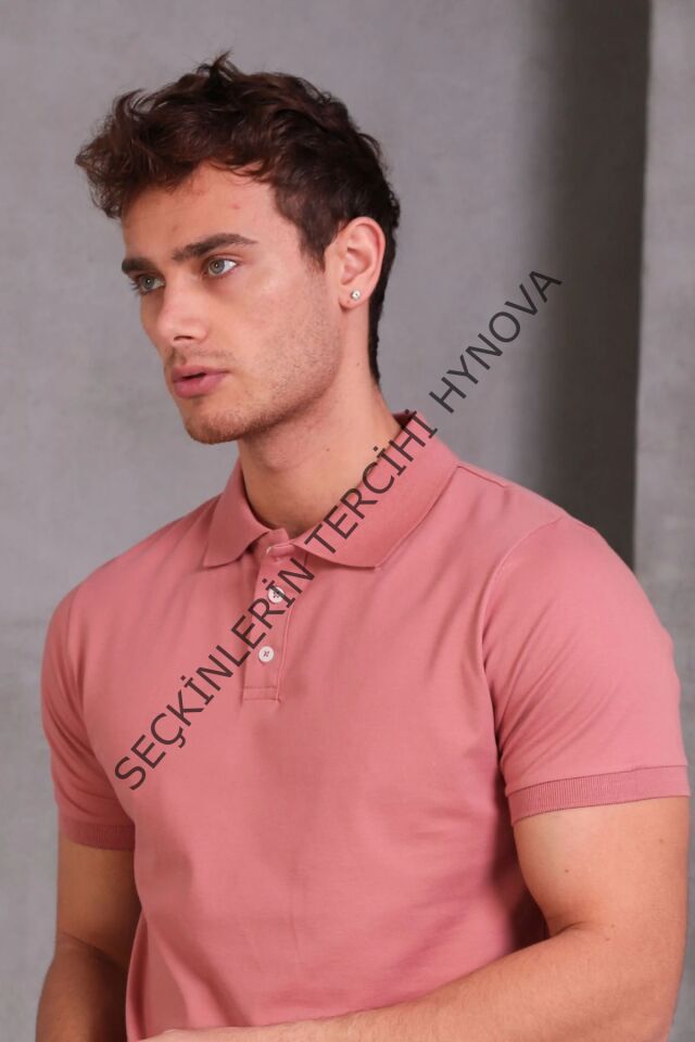 Erkek Slim Fit Pamuklu Yumuşak Doku Nefes Alan Kumaş Yakalı Tişört