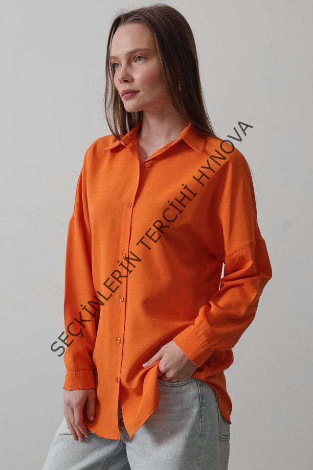 Uzun Kol Gömlek - Oranj