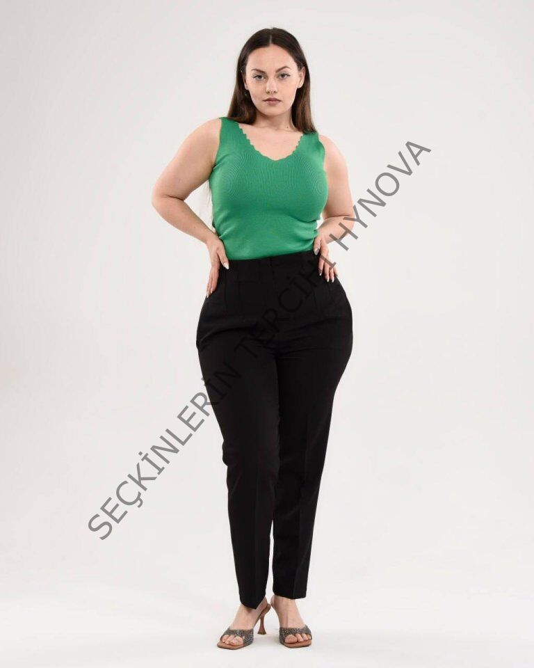 Yüksek Bel Battal Pantolon