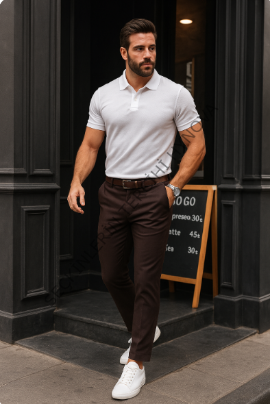 Erkek Düz Kesim Bilek Boy Kumaş Pantolon