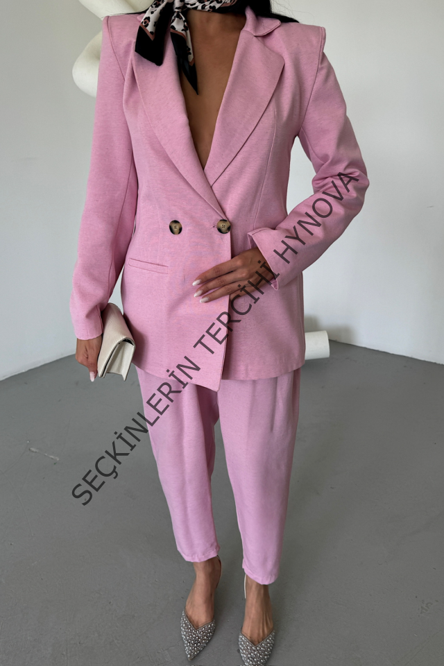 KETEN CEKET - PANTOLON TAKIM - Pembe