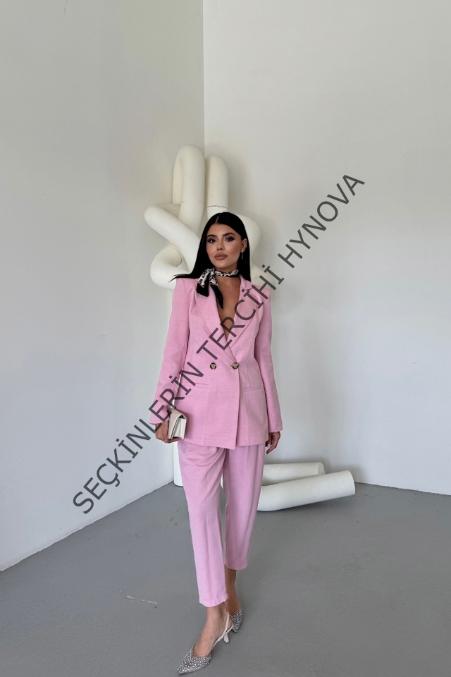 KETEN CEKET - PANTOLON TAKIM - Pembe