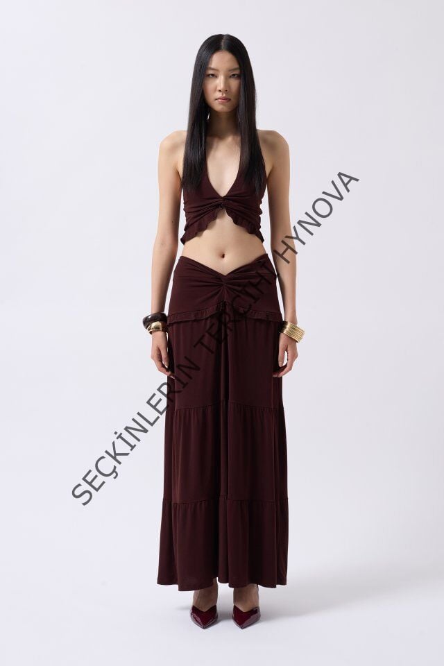 Düğüm Detay Fırfırlı Crop