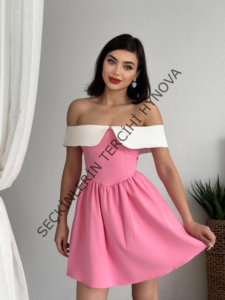 Nalia Beyaz Yakalı Elbise