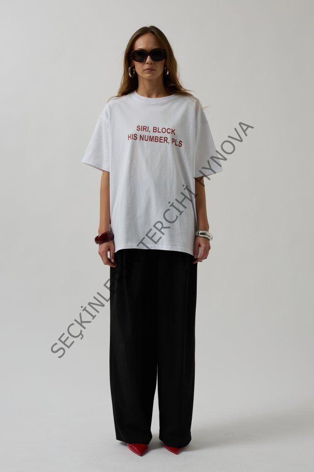 Ön Baskılı Oversize T-Shirt