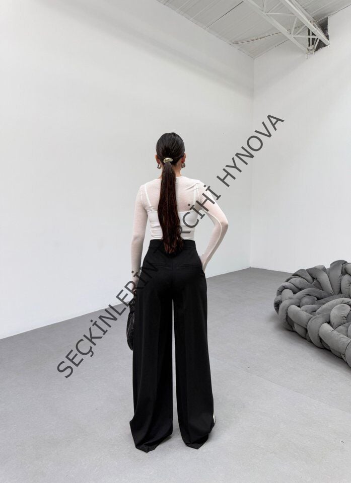 230 Gr Poly Viscose Full Lycra Pi̇leli̇ Palazzo Pantolon